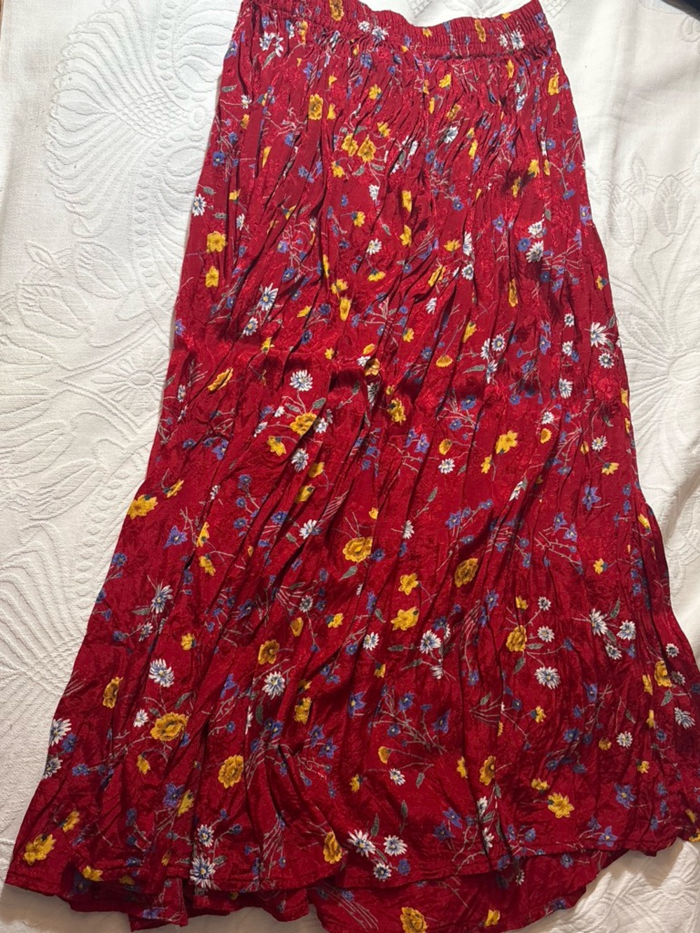 Vintage red maxi skirt